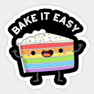 Bake It Easy Cute Cake Pun Sticker